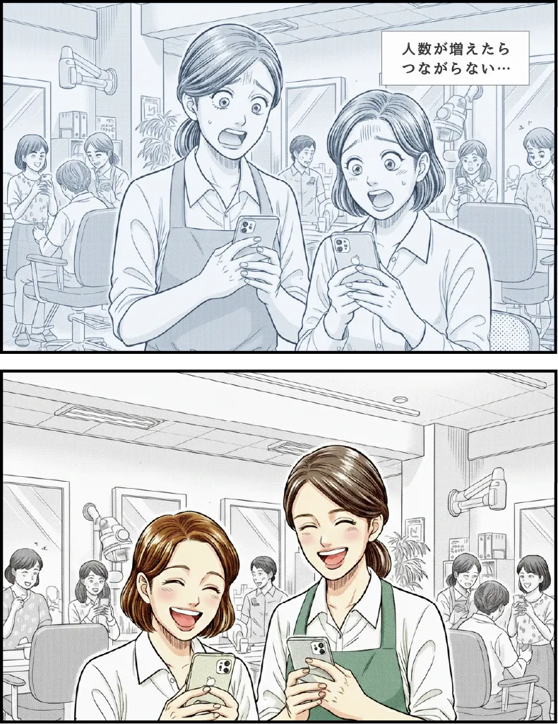 人数が増えたらつながらない…