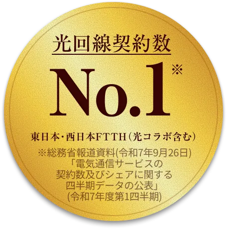 光回線契約数 No.1